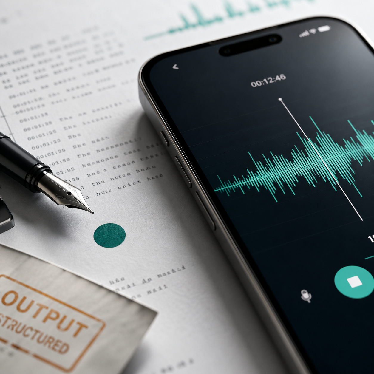 Waveform and dashboard from a meeting transcript